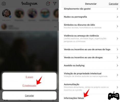 Denunciar instagram